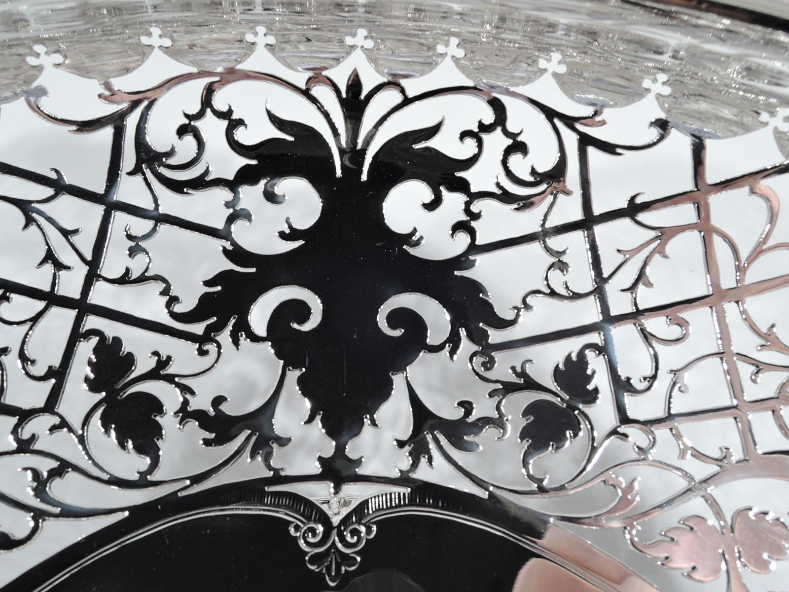 Antique English Edwardian Sterling Silver Grape Centerpiece Bowl 2