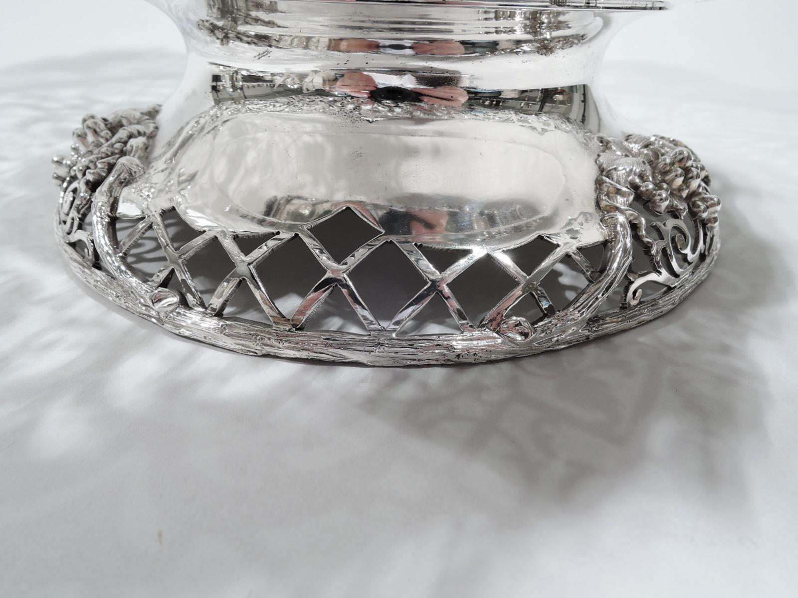 Antique English Edwardian Sterling Silver Grape Centerpiece Bowl 3