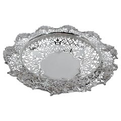 Antique English Edwardian Sterling Silver Grape Centerpiece Bowl