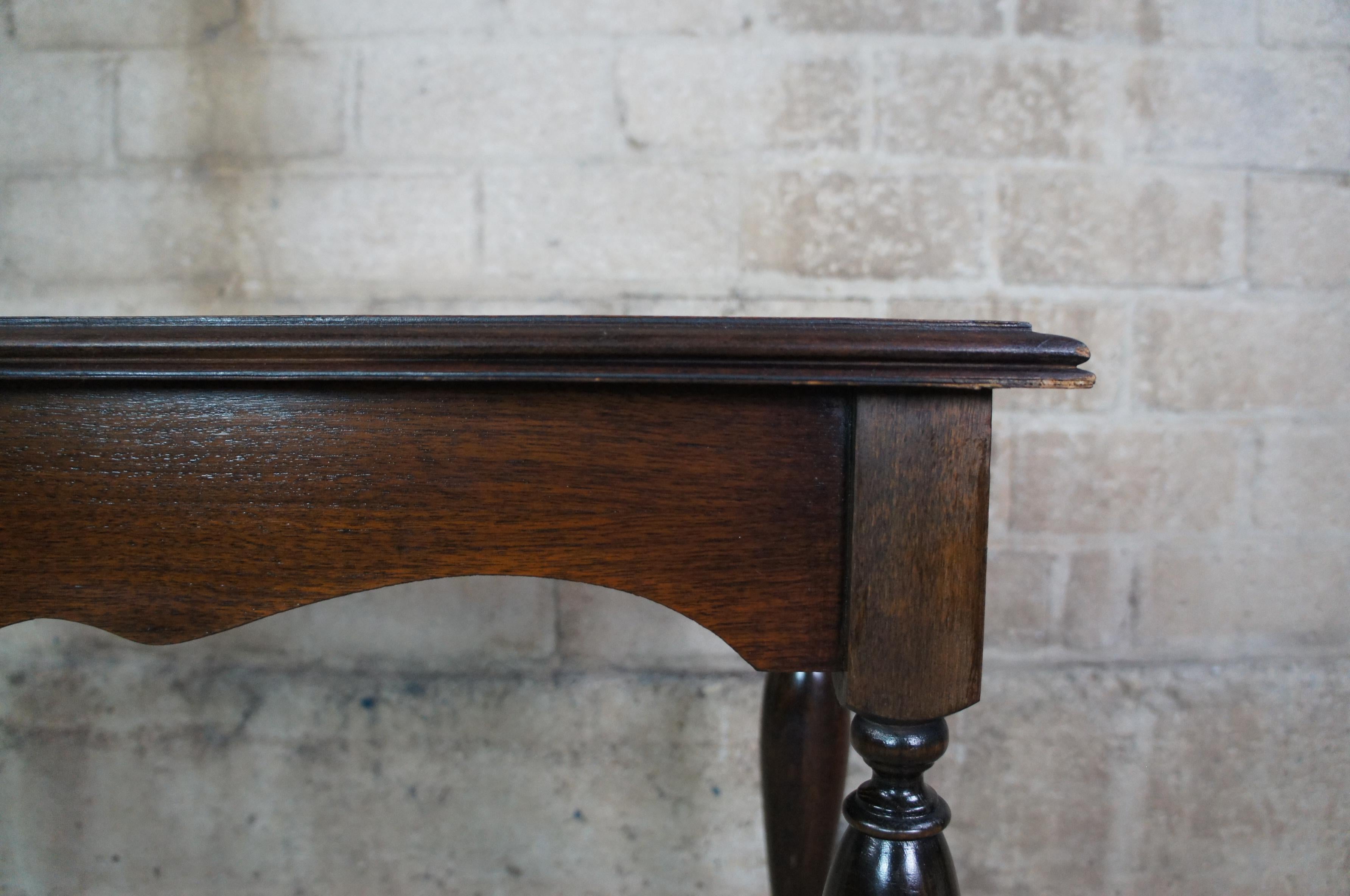 20th Century Antique English Edwardian Walnut Foyer Console or Entry Hall Side Sofa Table