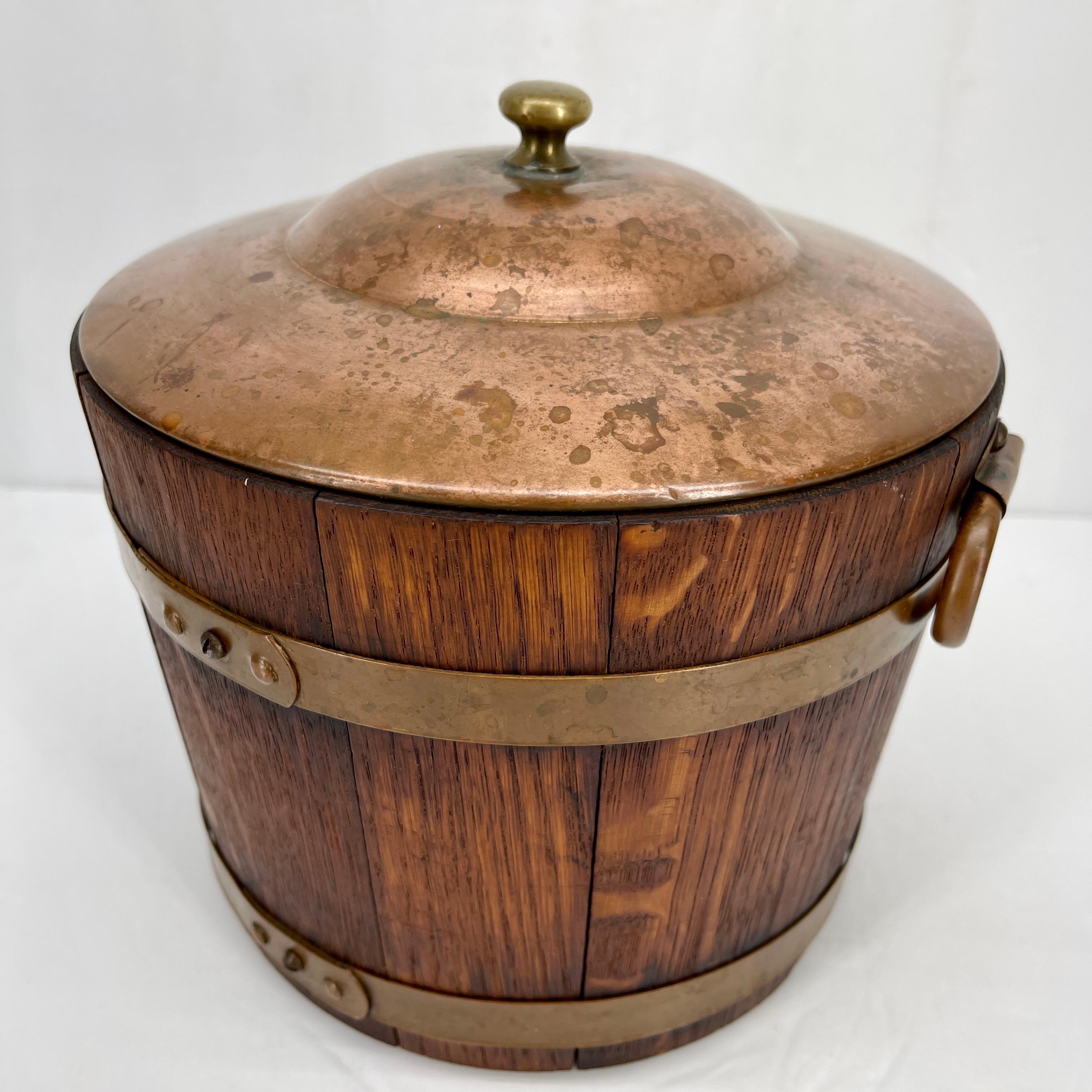 vintage wooden ice bucket