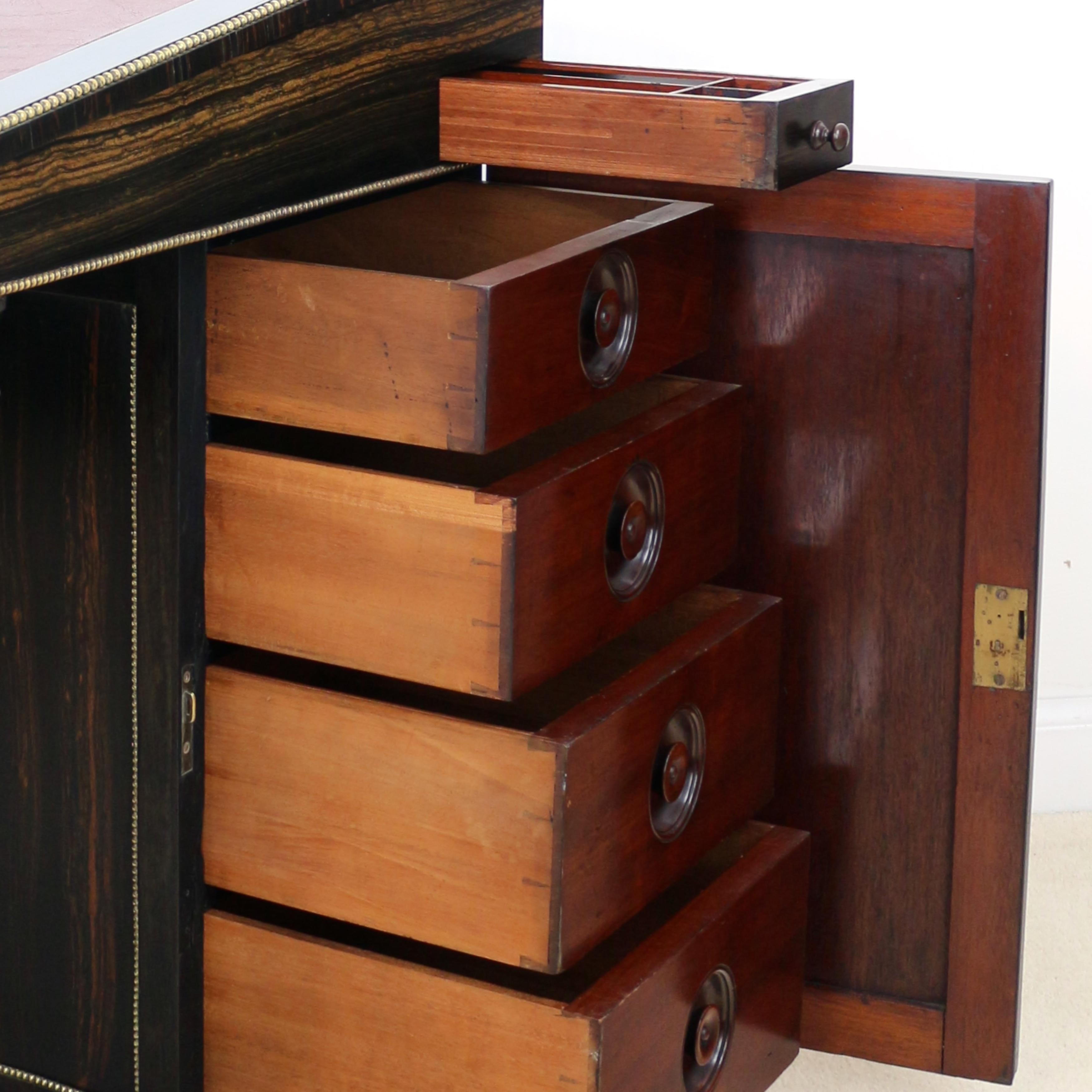 Antique English Edwards & Roberts Coromandel Davenport Desk, 19th Century 12