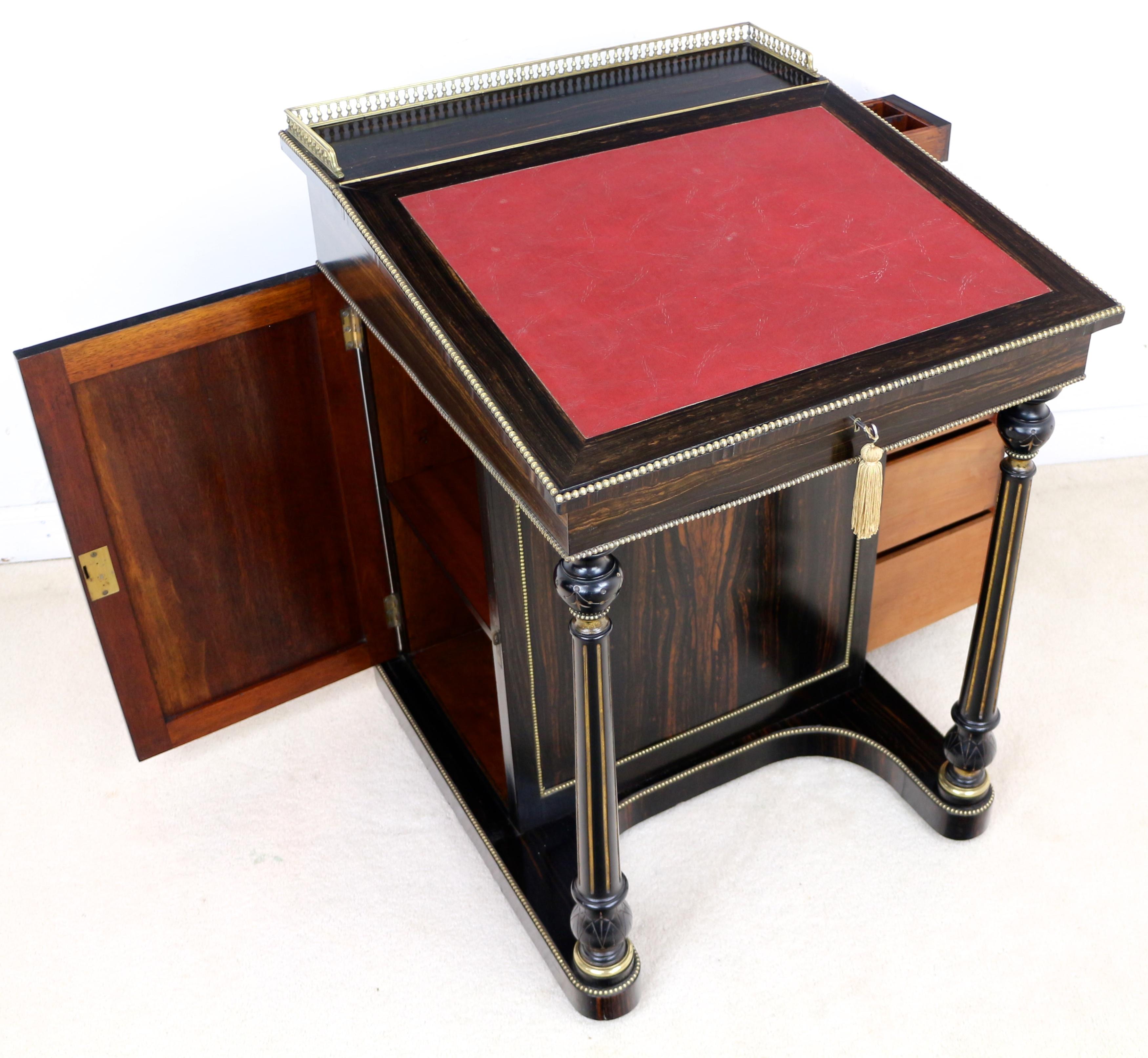Antique English Edwards & Roberts Coromandel Davenport Desk, 19th Century 13