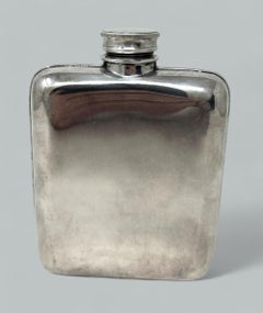 Antique English Electroplated Silver Plated Spirits Hip Flask James Dixon 1920s