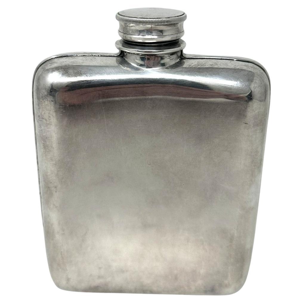 Antique English Electroplated Silver Plated Spirits Hip Flask James Dixon 1920s