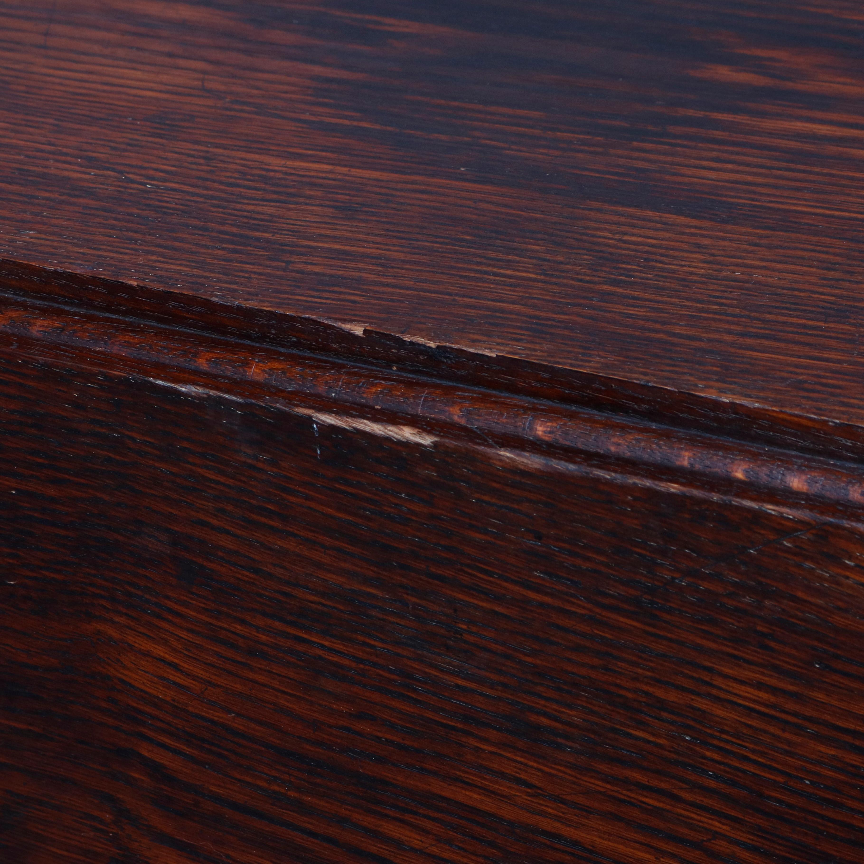 Antique English Elizabethan Carved Oak Drop Leaf Dining Table, circa 1860 8