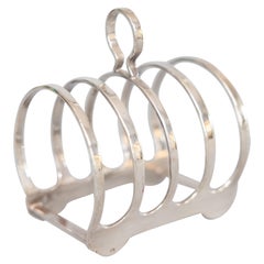 Antique English Elkington Silver Plate Toast Rack, circa 1920