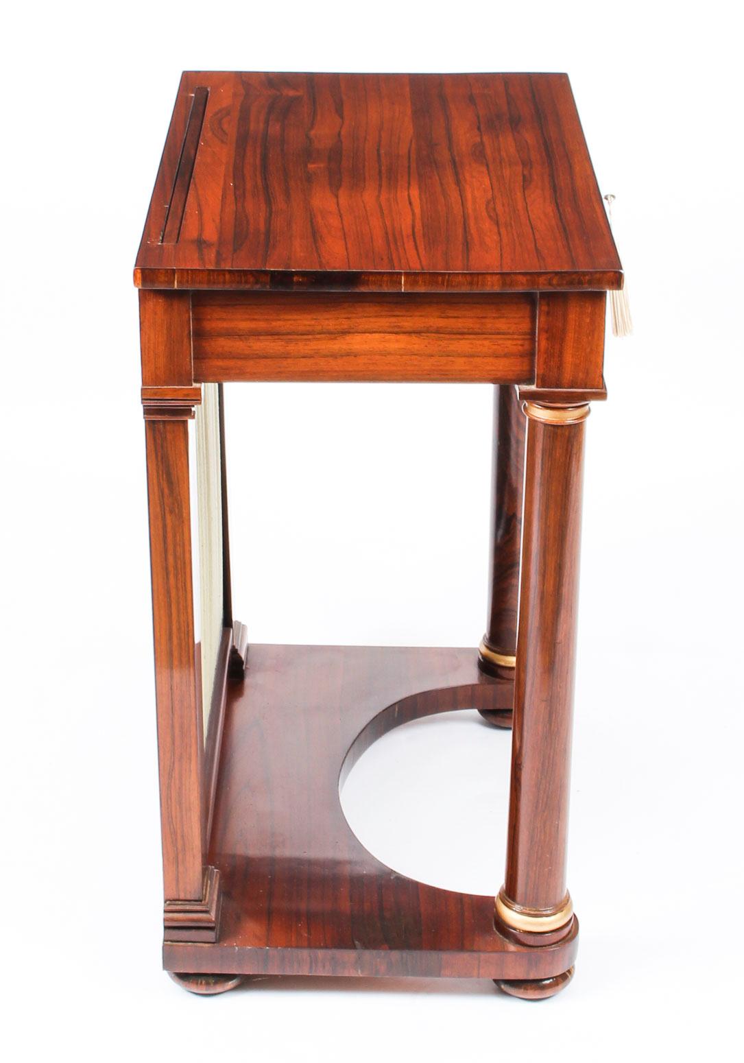 Antique English Empire Console Writing Side Table, 19th Century For Sale 8