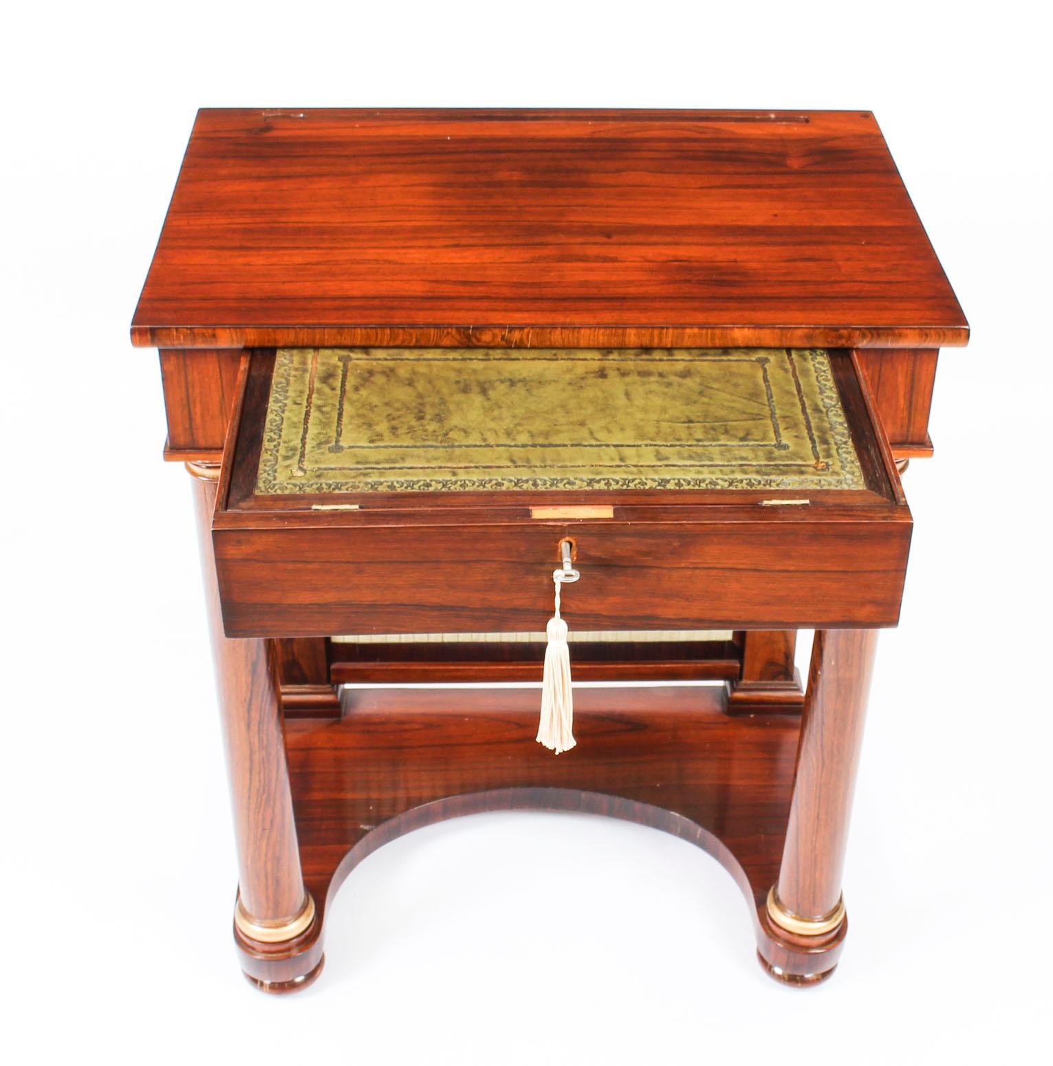 Antique English Empire Console Writing Side Table, 19th Century For Sale 3