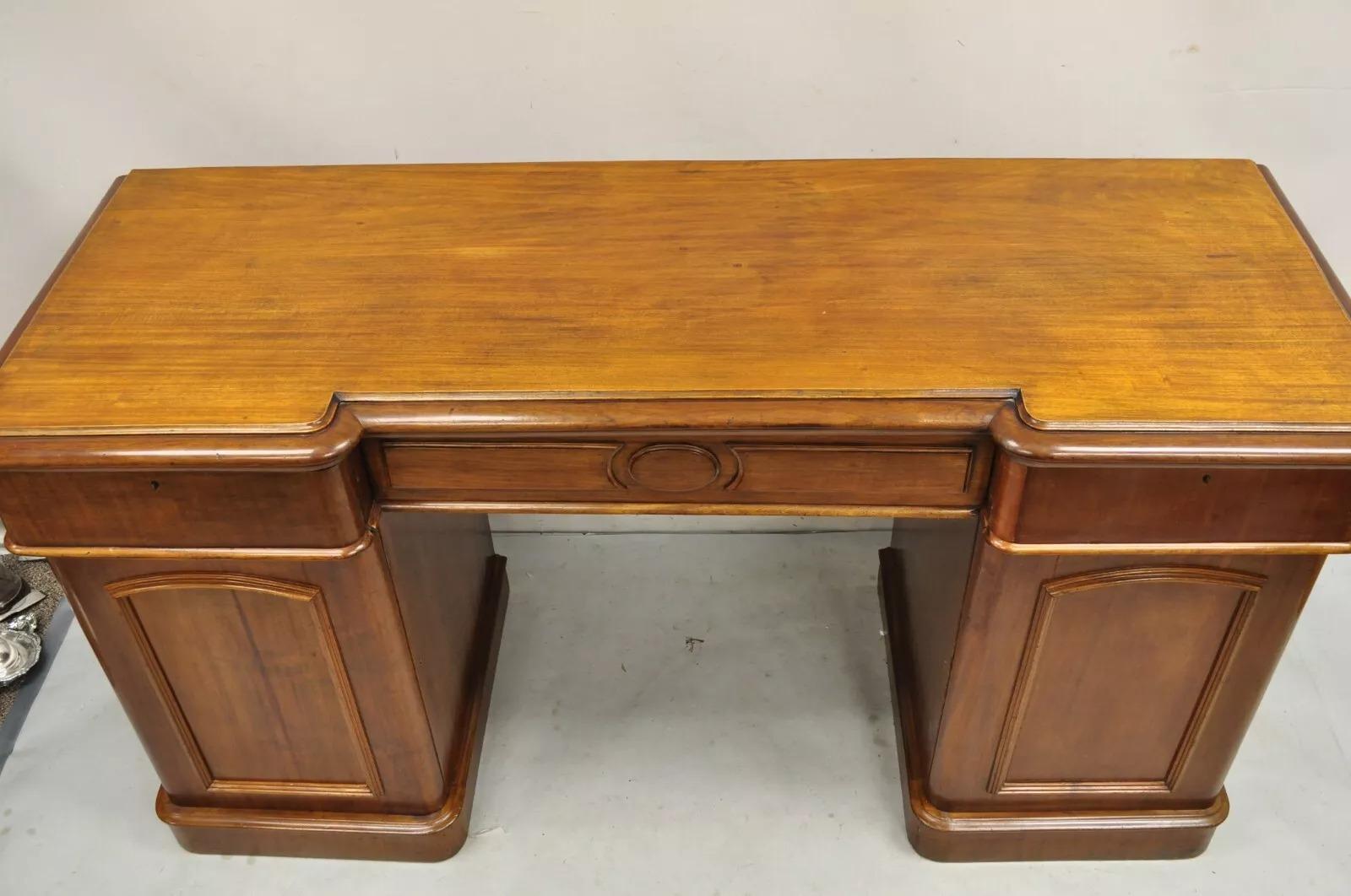 Sconosciuto Antica credenza inglese Impero in mogano con piedistallo in 3 parti, buffet con cassetti in vendita