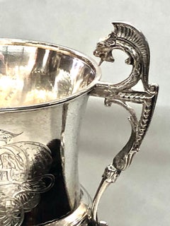 Antique English Etruscan Motif Sheffield Silver Plate Trophy or Loving Cup