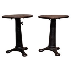 Antique English Factory Stools c. 1900 a Pair