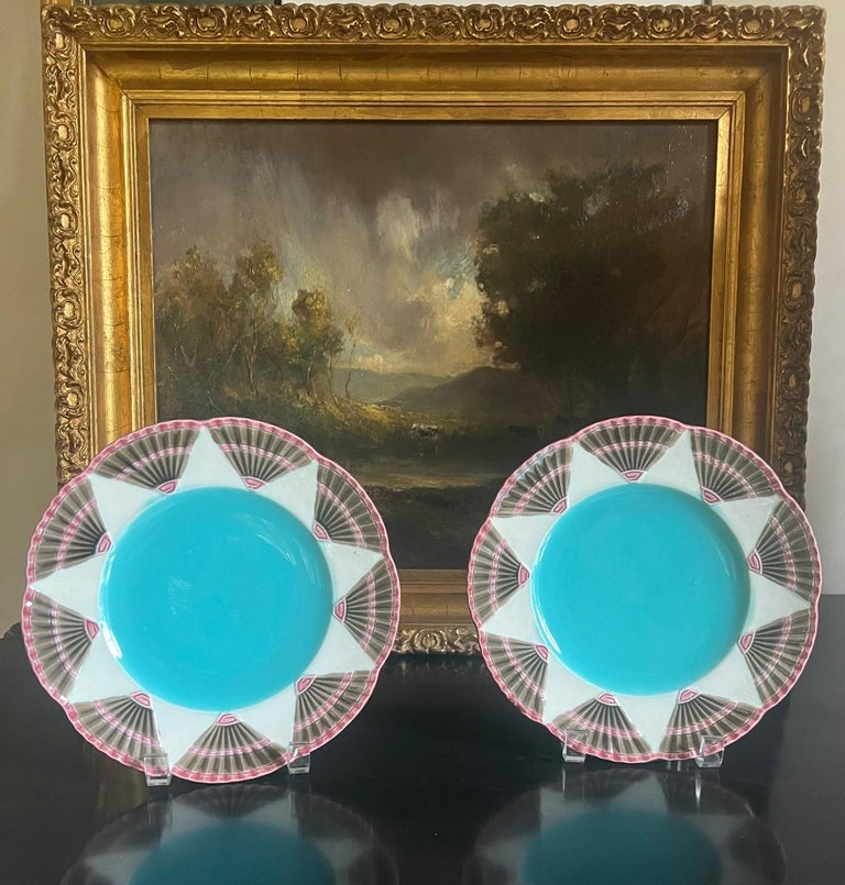 Antique English Fan Pattern Plate by Wedgwood For Sale at 1stDibs