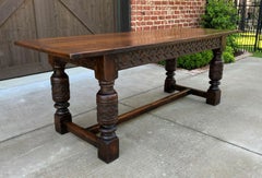 Antique English Farm Table Dining Library Table Desk Farmhouse Oak 19th C
