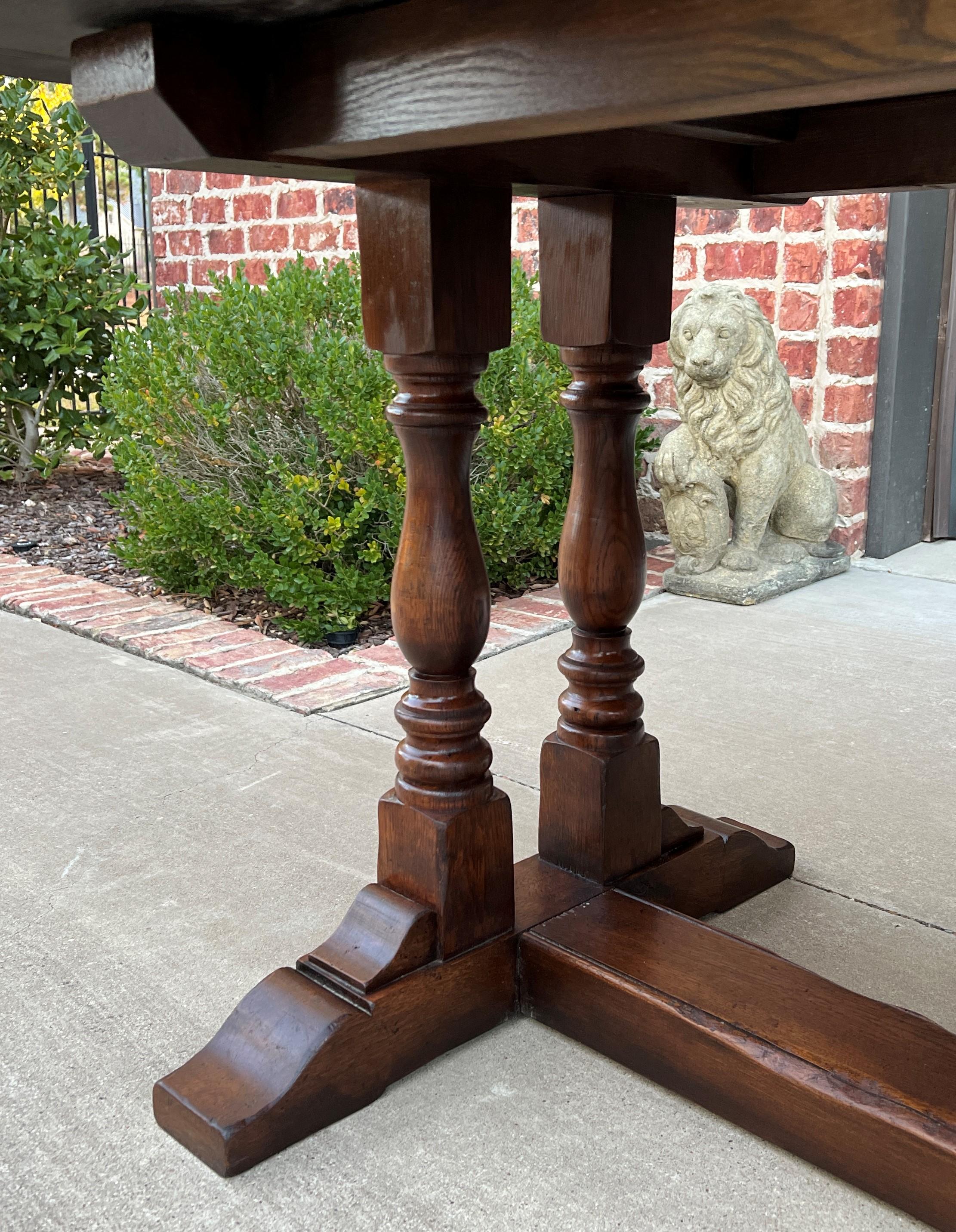 Antique English Farm Table Dining Library Table Desk Farmhouse Oak 19th C 5