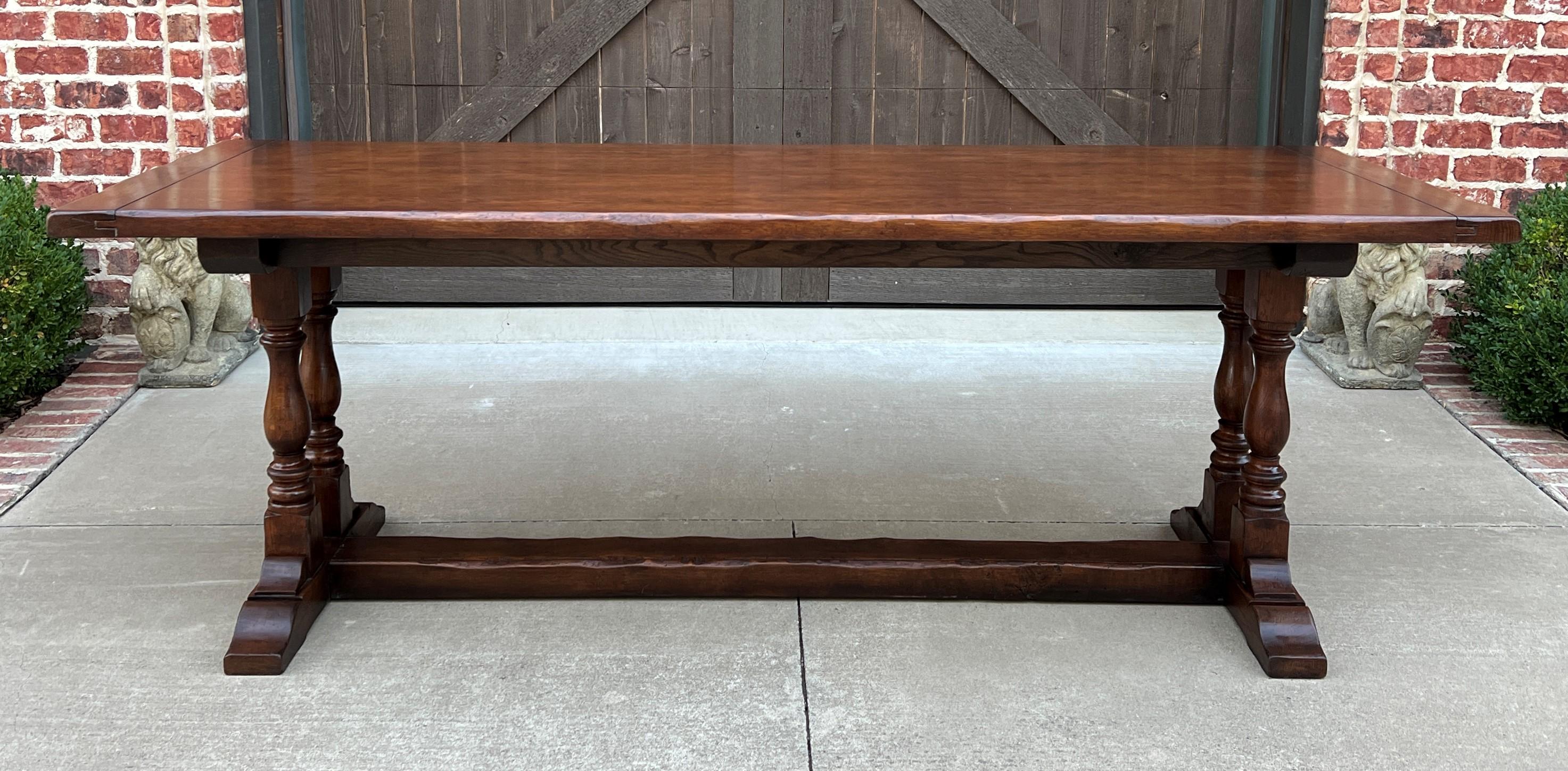 Antique English Farm Table Dining Library Table Desk Farmhouse Oak 19th C 6