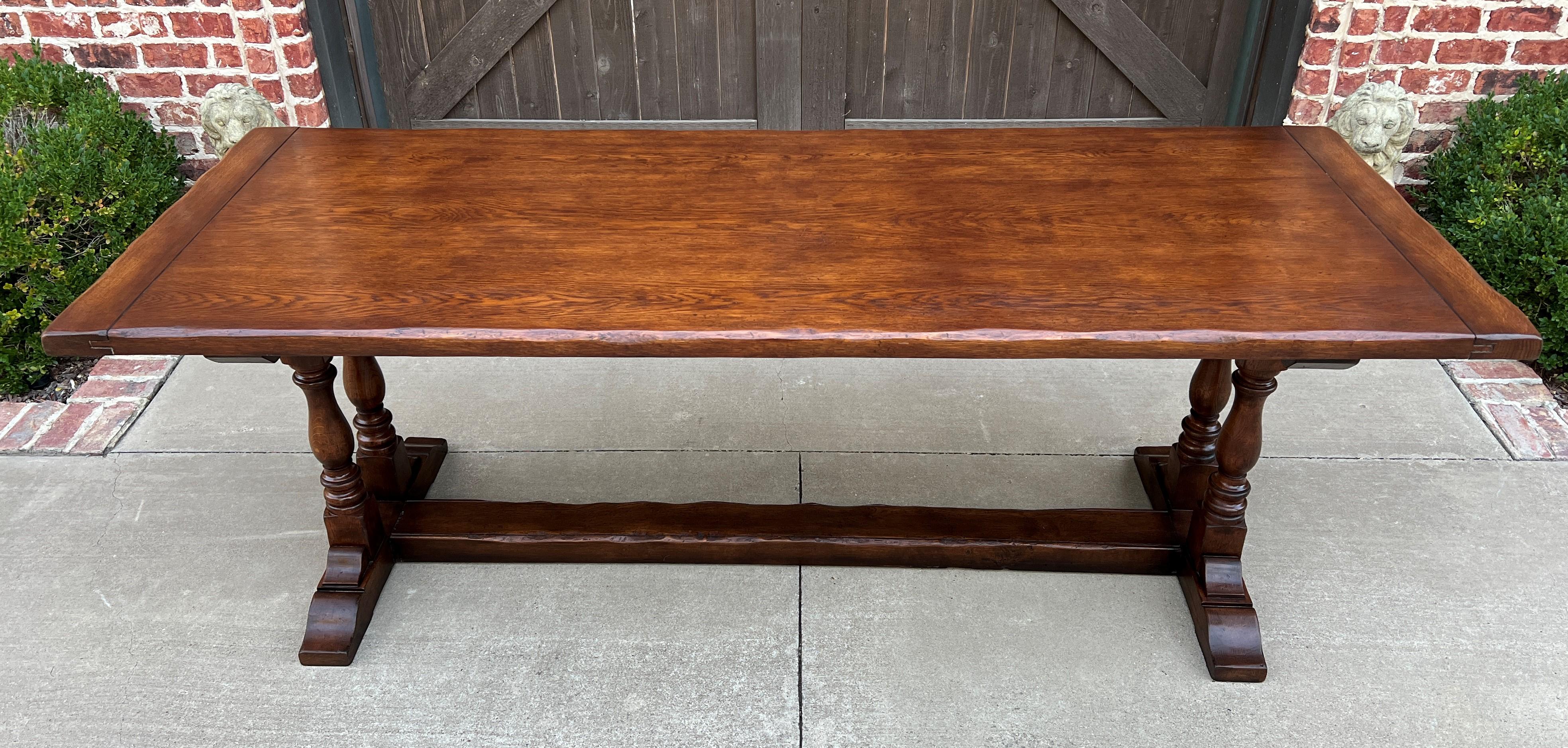 Antique English Farm Table Dining Library Table Desk Farmhouse Oak 19th C 9