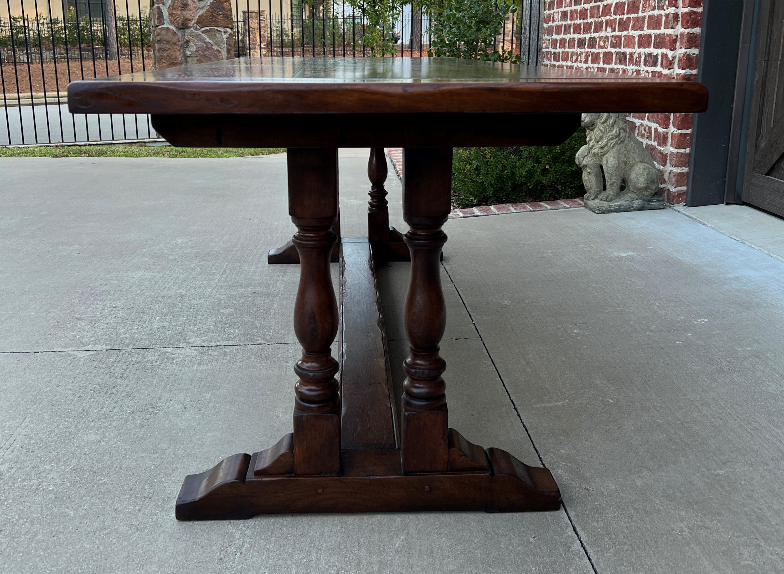 Antique English Farm Table Dining Library Table Desk Farmhouse Oak 19th C In Good Condition In Tyler, TX