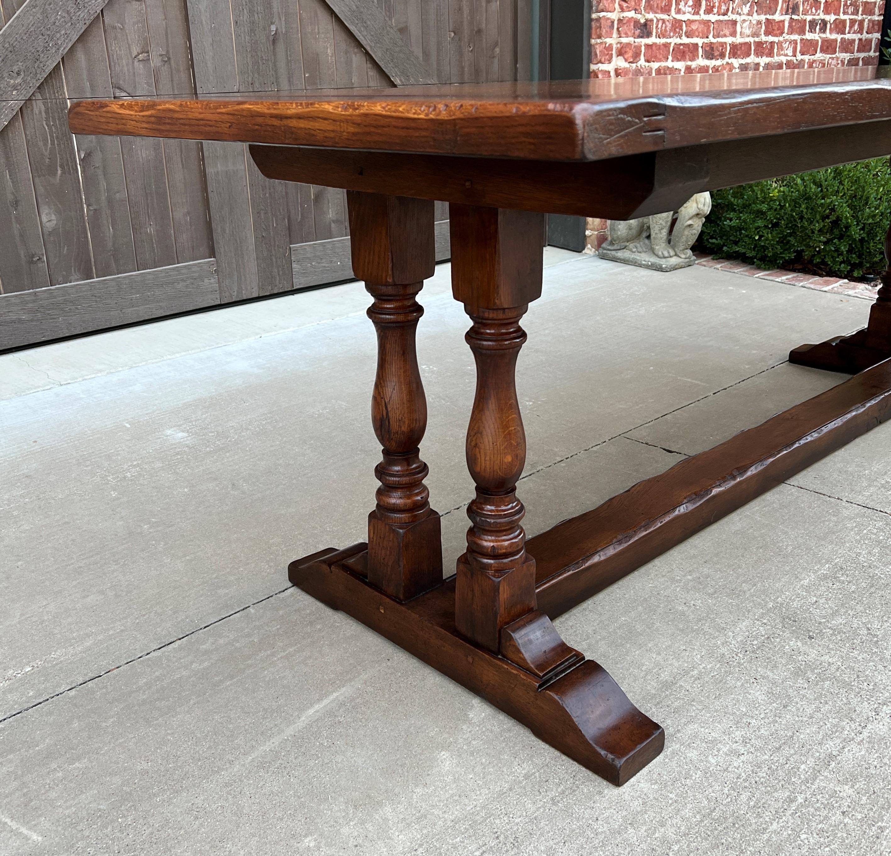 Antique English Farm Table Dining Library Table Desk Farmhouse Oak 19th C 2