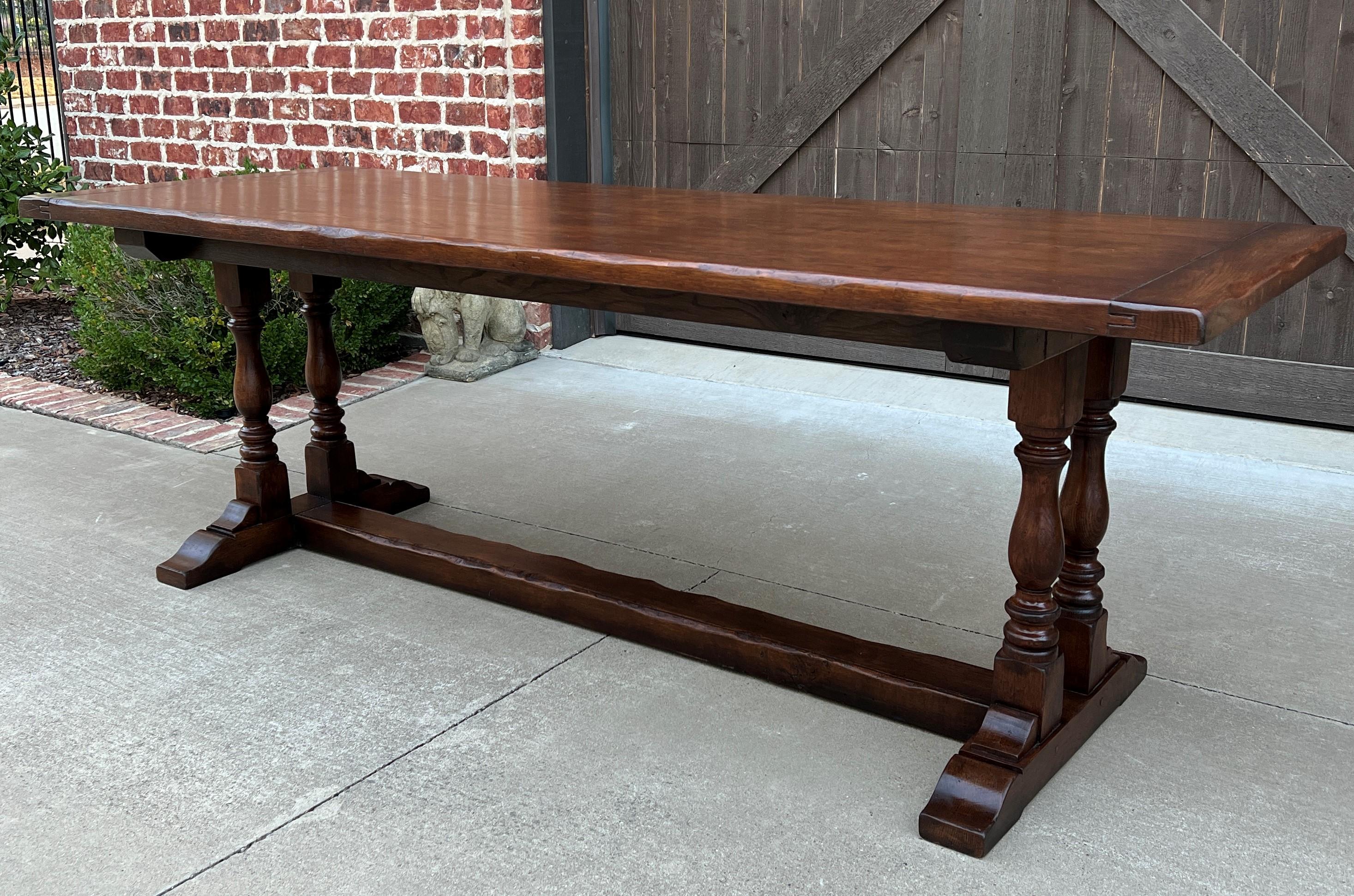 Antique English Farm Table Dining Library Table Desk Farmhouse Oak 19th C 3