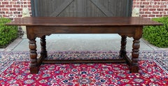Antique English Farm Table Dining Table Farmhouse Turned Post Legs Oak 1920s-30s