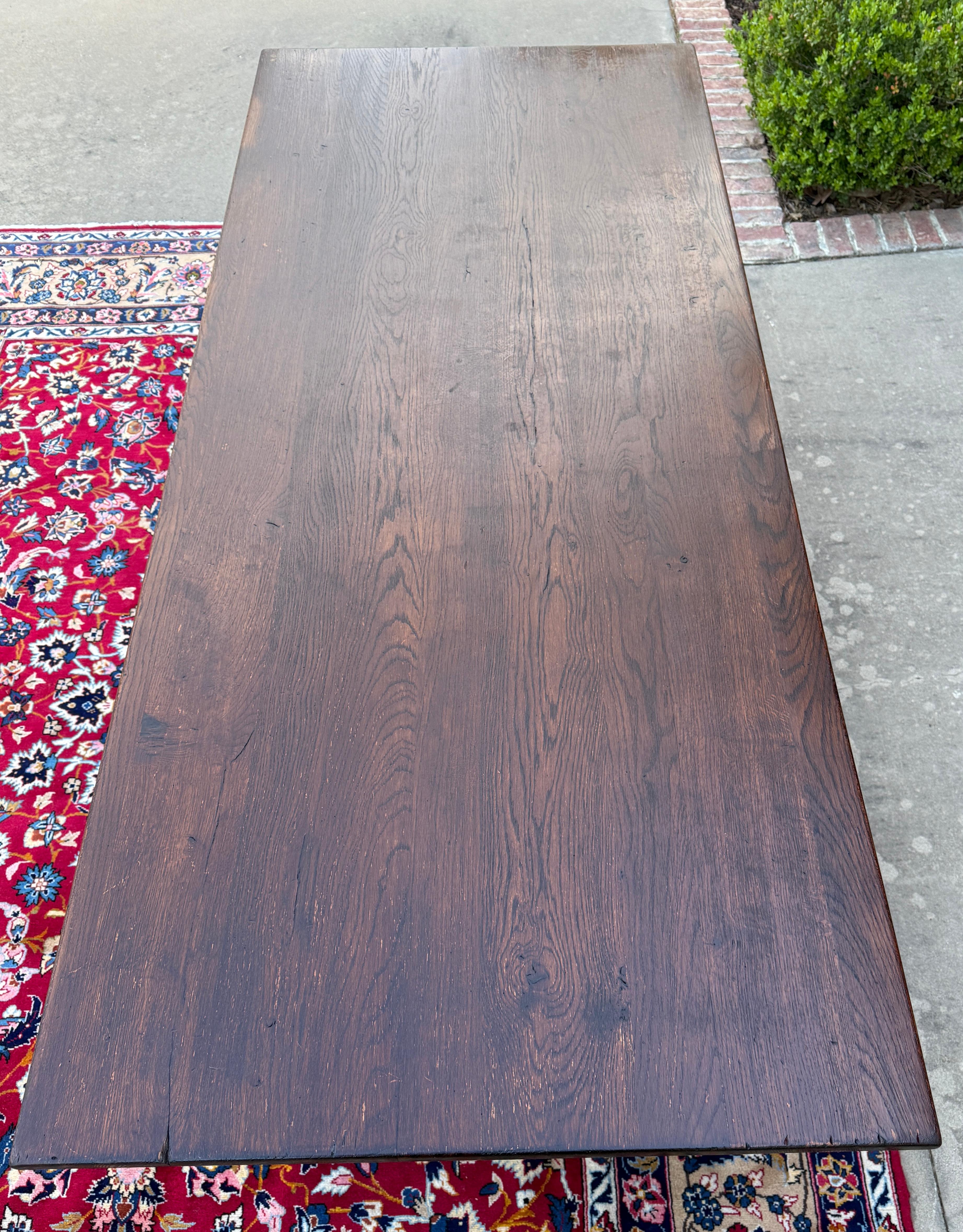 Antique English Farm Table Dining Table Farmhouse Turned Post Legs Oak 1920s-30s 2
