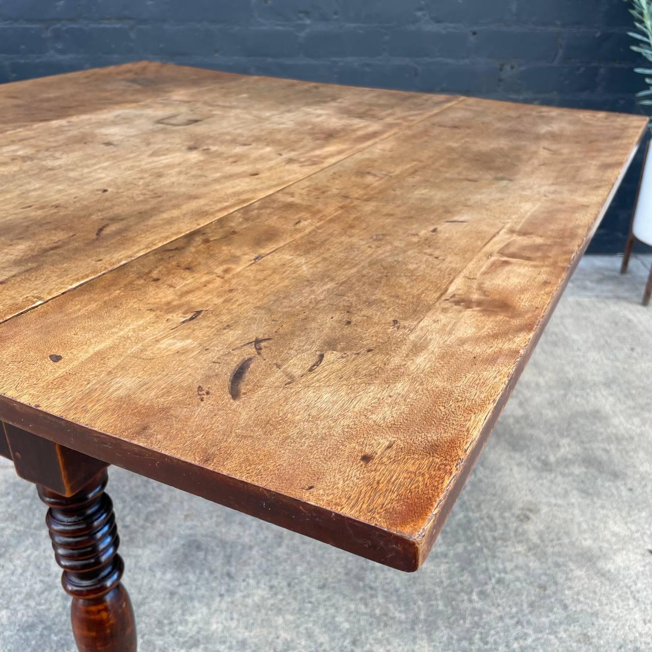 Antique English Farmhouse Country Drop Leaf Dining Table For Sale 2
