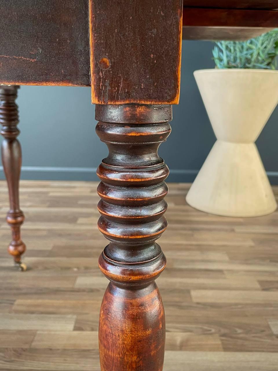 Antique English Farmhouse Country Drop Leaf Dining Table For Sale 3