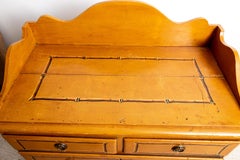 Antique English Faux Bamboo Decorated Cottage Chest