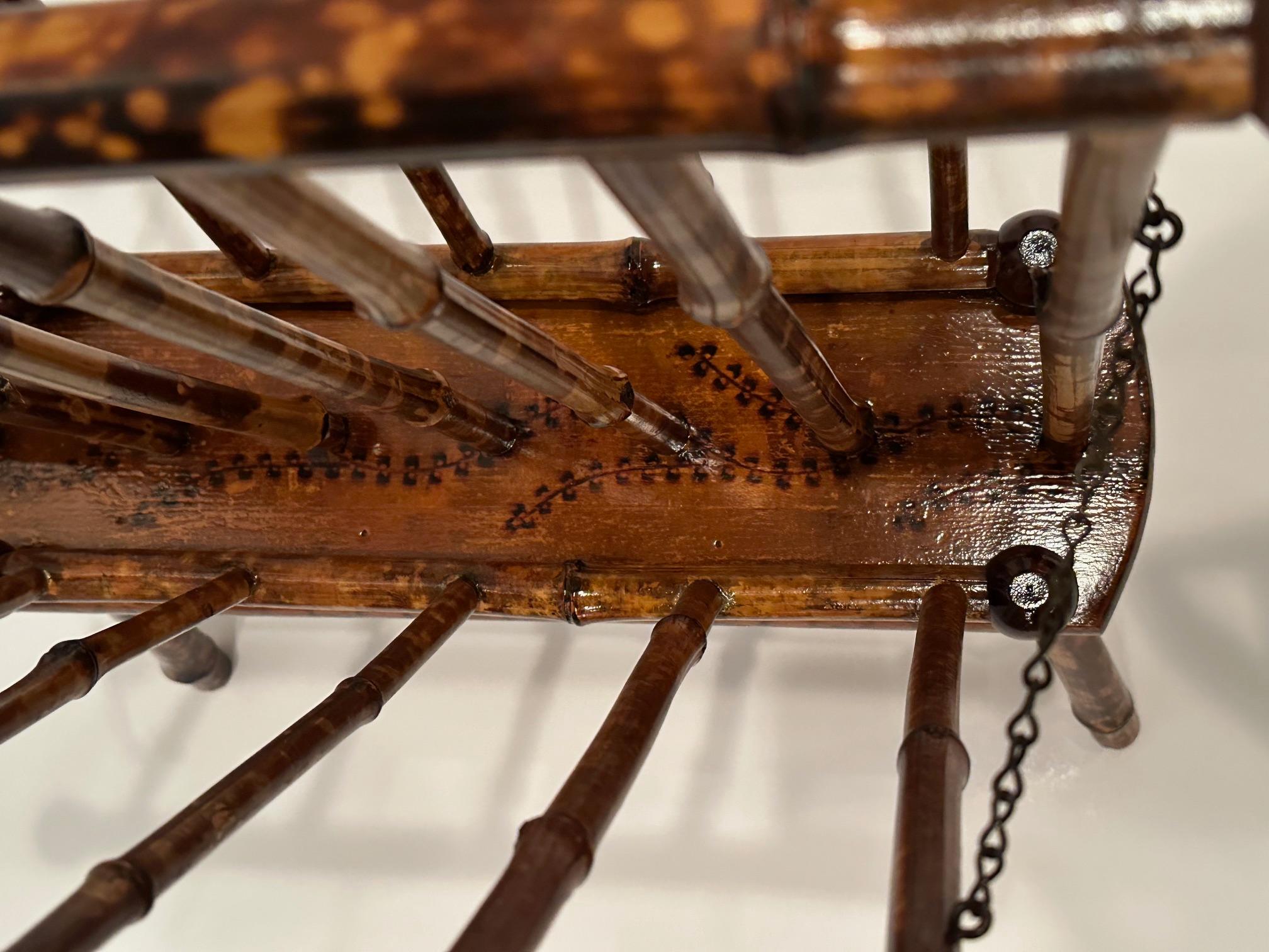 Antique English Faux Tortoiseshell & Bamboo Magazine Rack 1
