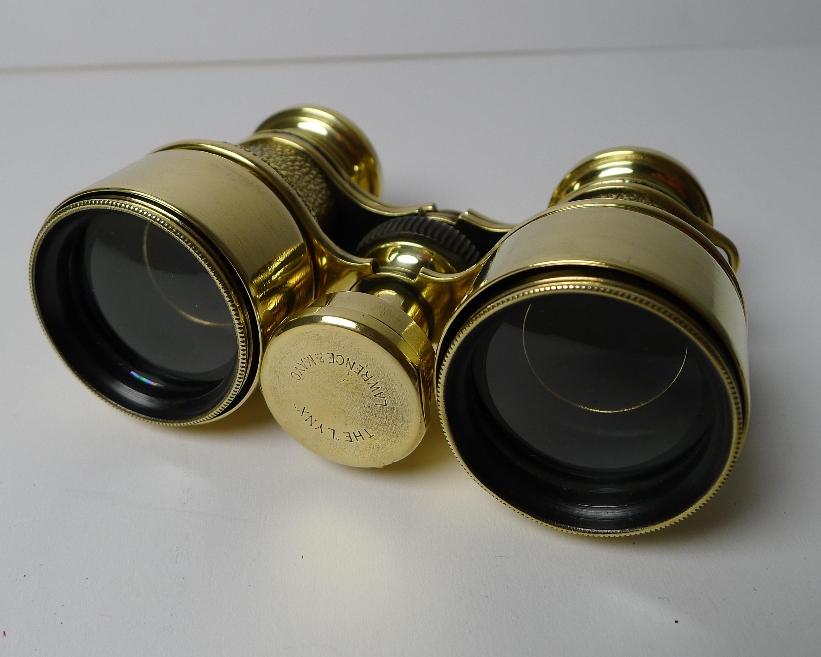 Antique English Field Glasses / Binoculars by Lawrence and Mayo, with Compass 3