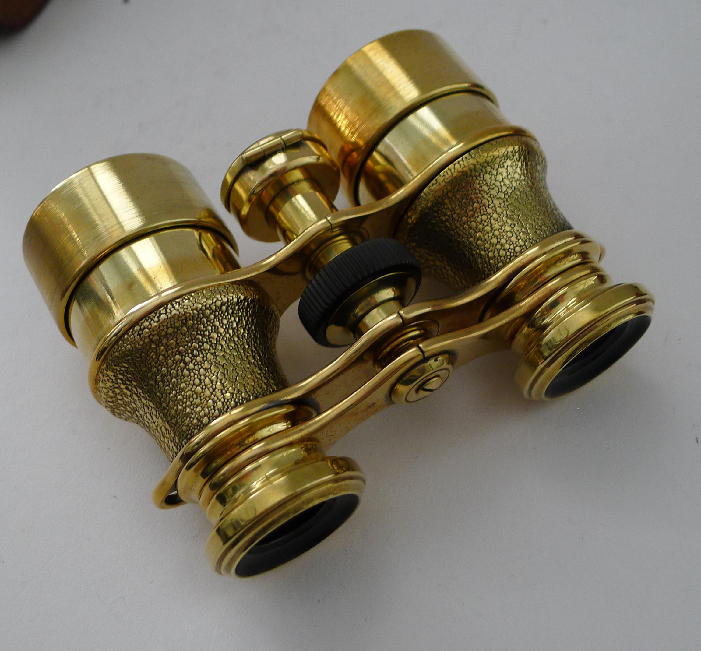 British Antique English Field Glasses / Binoculars by Lawrence and Mayo - With Compass For Sale