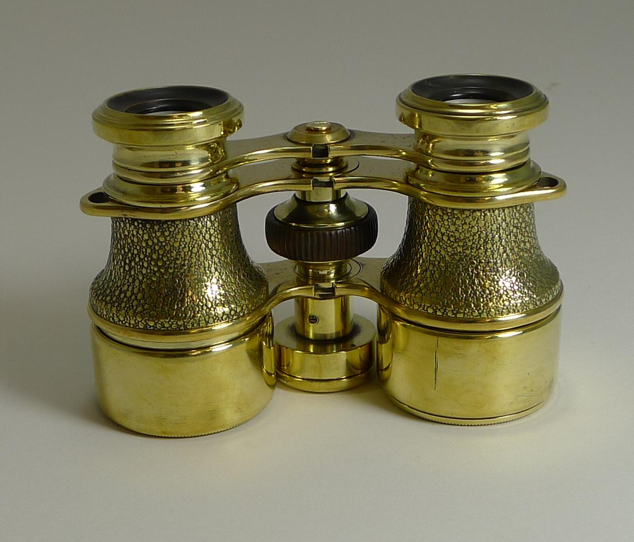 Early 20th Century Antique English Field Glasses / Binoculars by Lawrence and Mayo - With Compass