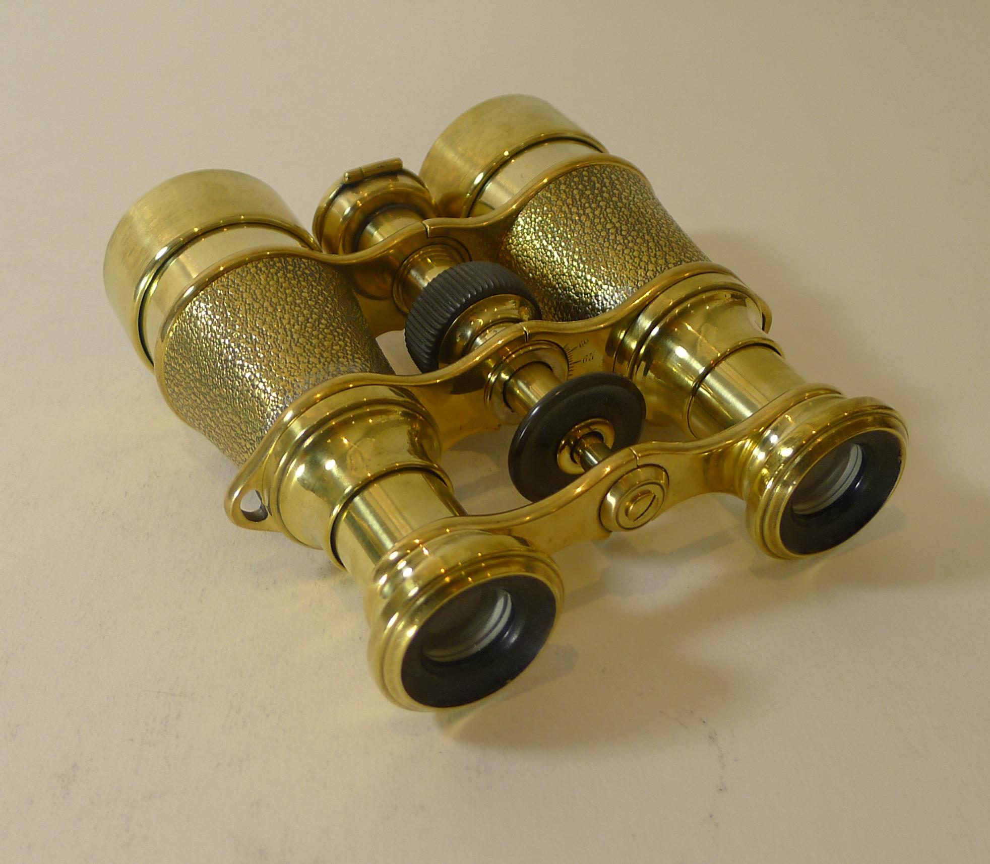 old brass binoculars