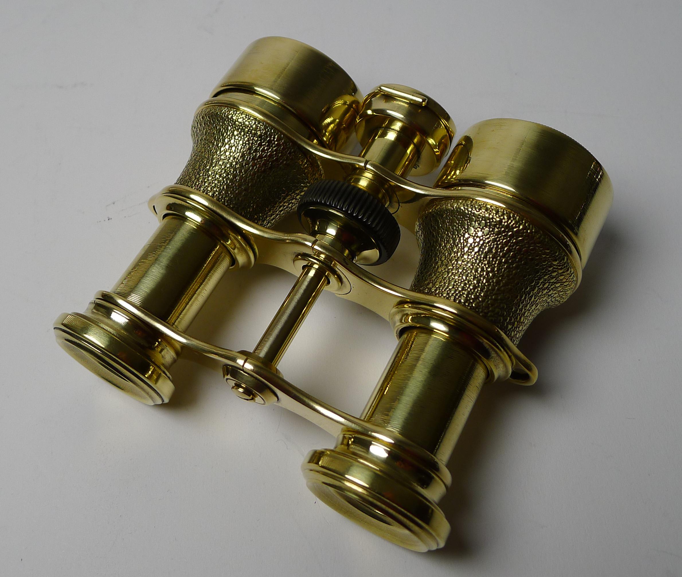 Early 20th Century Antique English Field Glasses / Binoculars by Lawrence and Mayo, with Compass
