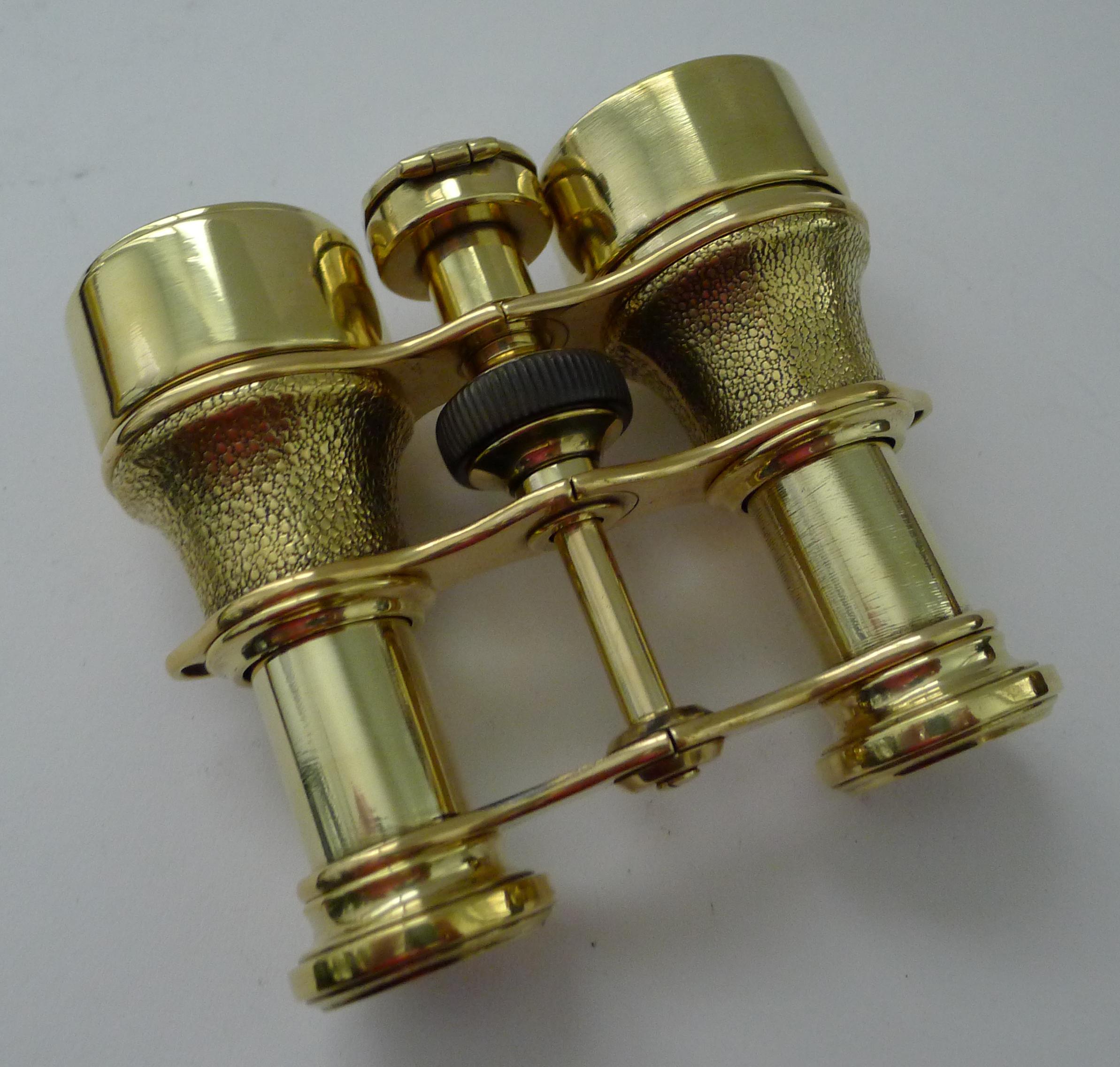 British Antique English Field Glasses / Binoculars by Lawrence and Mayo - With Compass For Sale