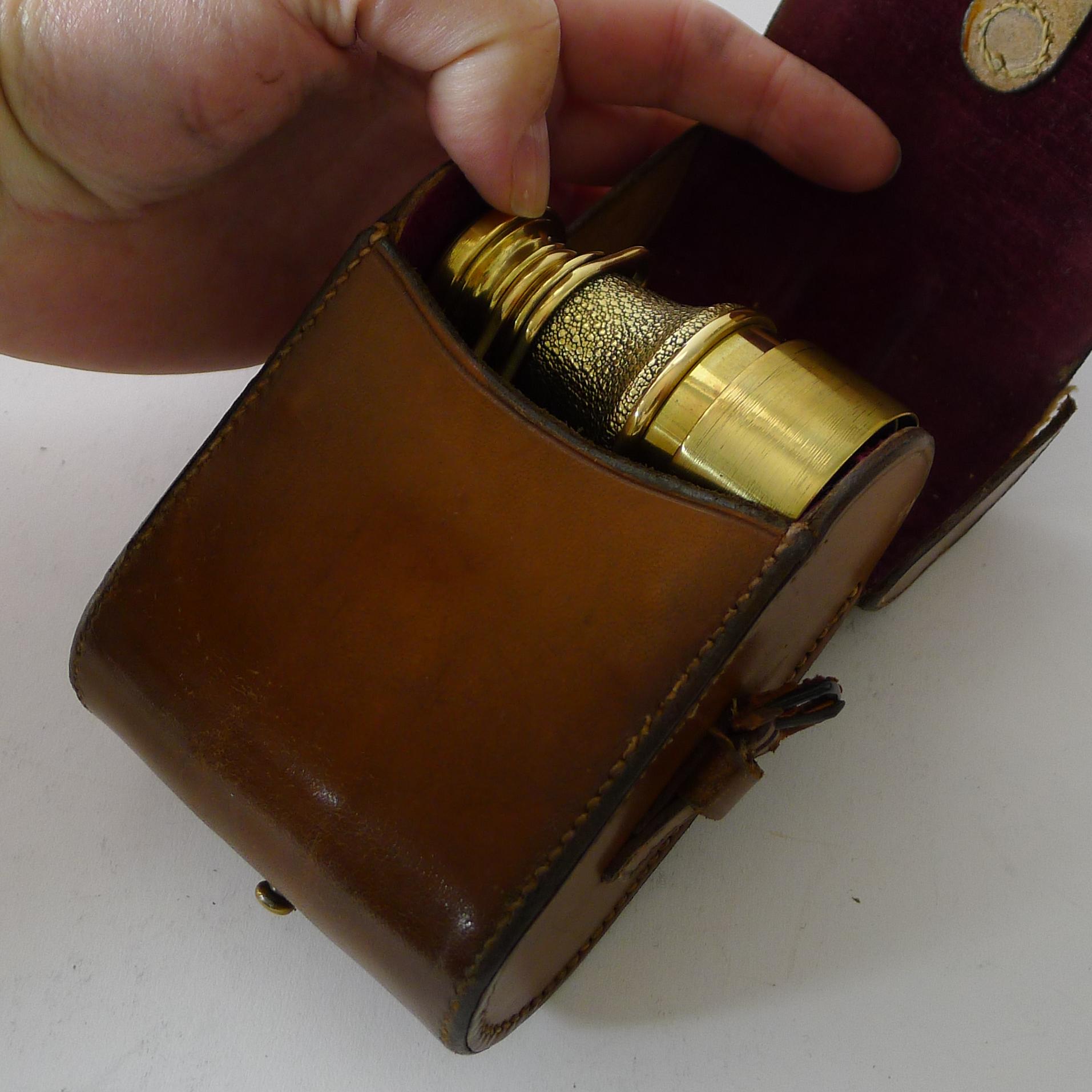 Brass Antique English Field Glasses / Binoculars by Lawrence and Mayo - With Compass For Sale