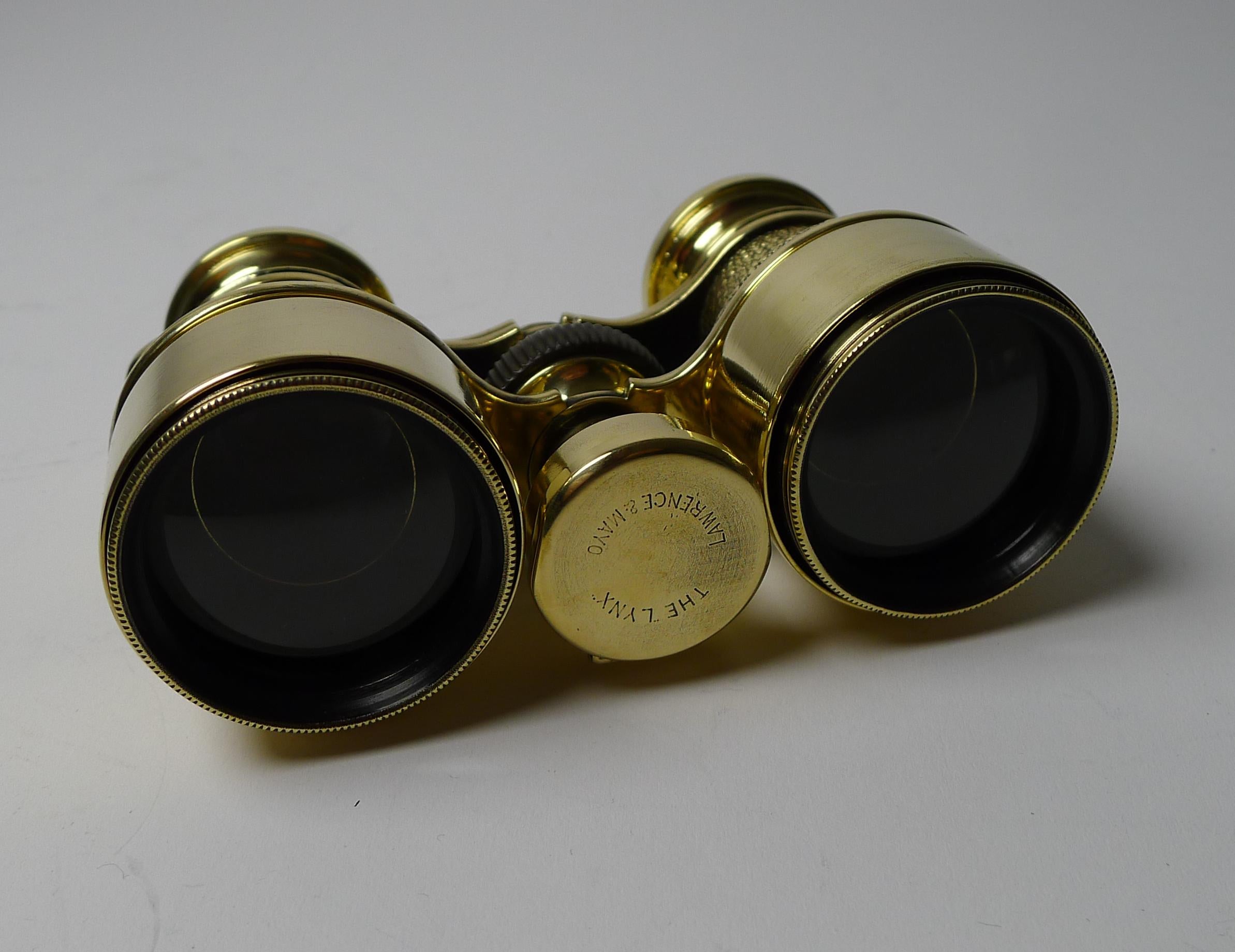 Antique English Field Glasses / Binoculars by Lawrence and Mayo, with Compass 2