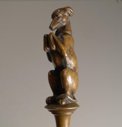 Antique English Figural Bronze Letter Opener / Paper Knife, Greyhound circa 1880