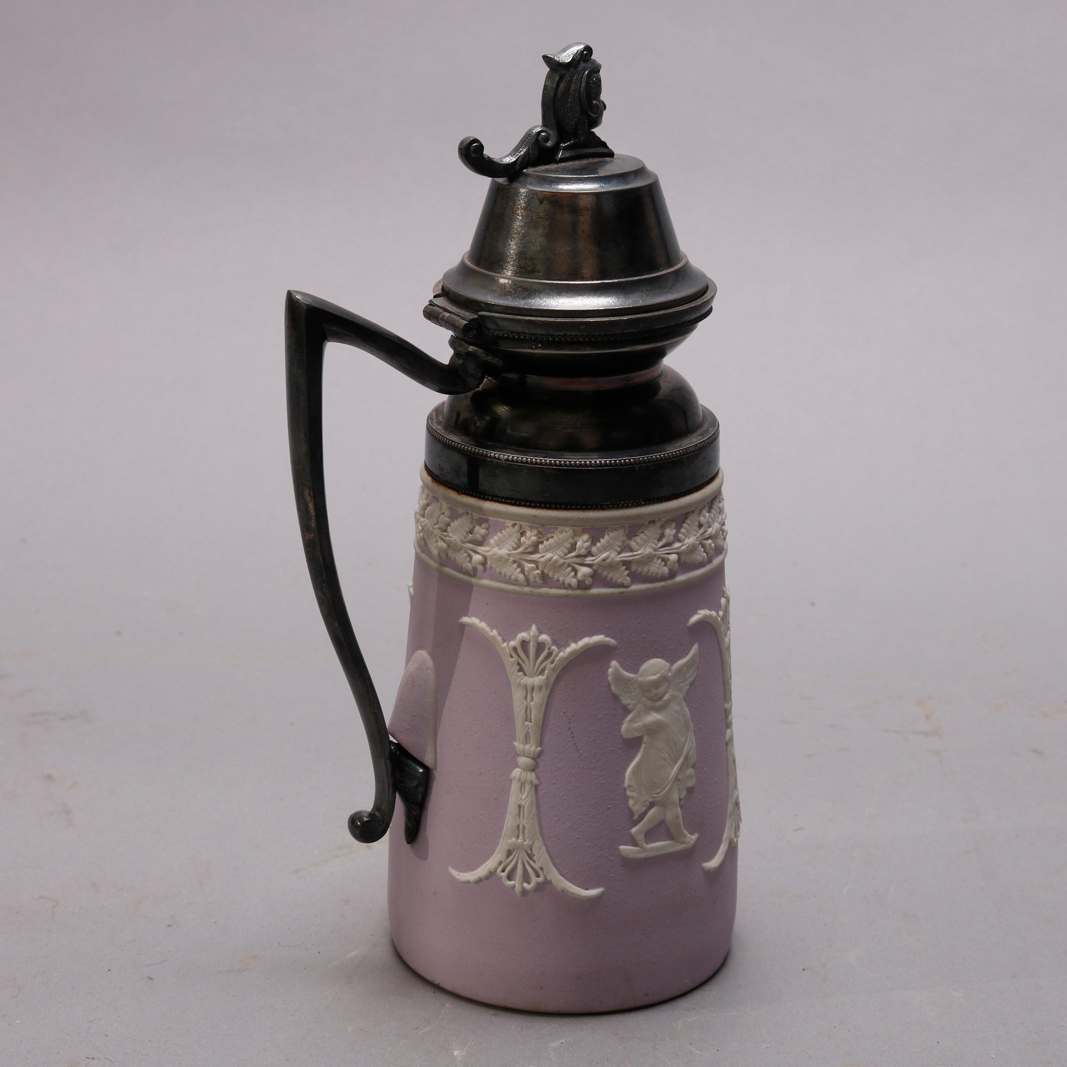 Classical Greek Antique English Lilac Classical Jasperware Syrup attr Wedgwood 