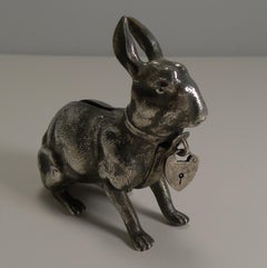Antique English Figural Money Box / Bank, Hare or Rabbit, circa 1900