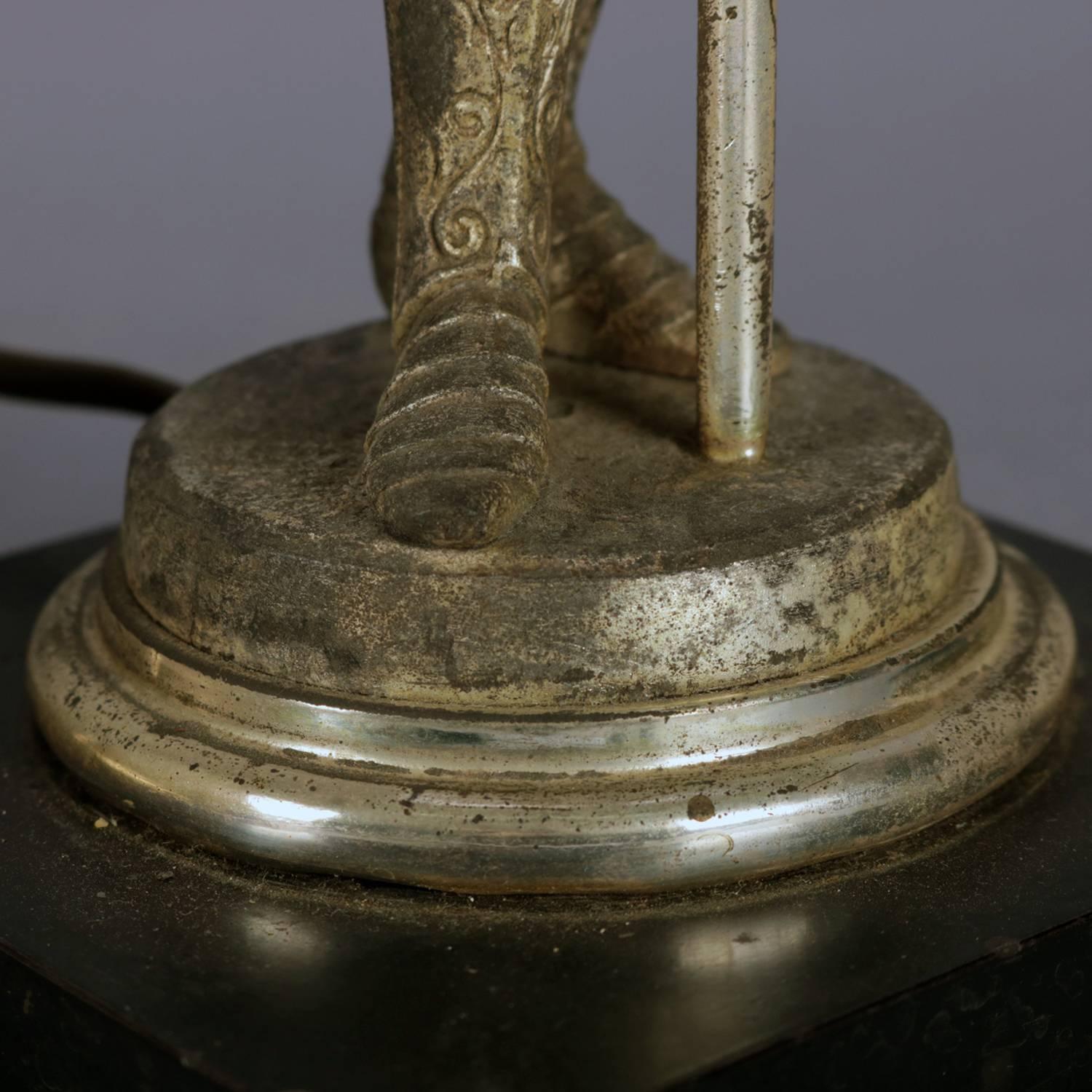 Antique English Figural Painted Lithophane Table Lamp, circa 1900 7