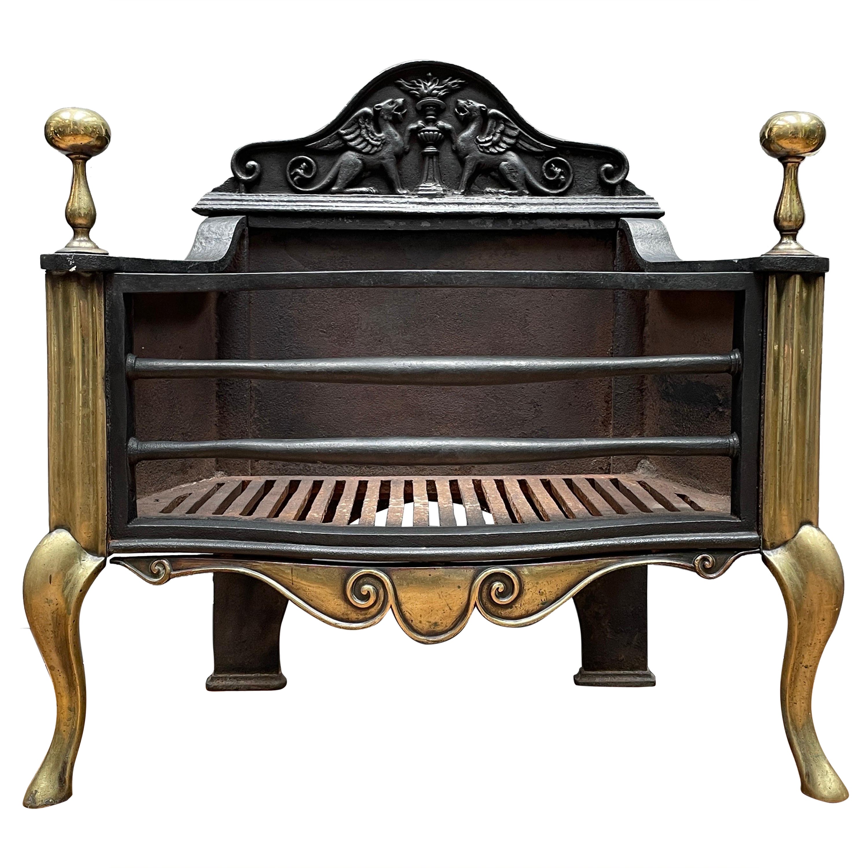 Rejilla de chimenea inglesa antigua de Thomas Elsley