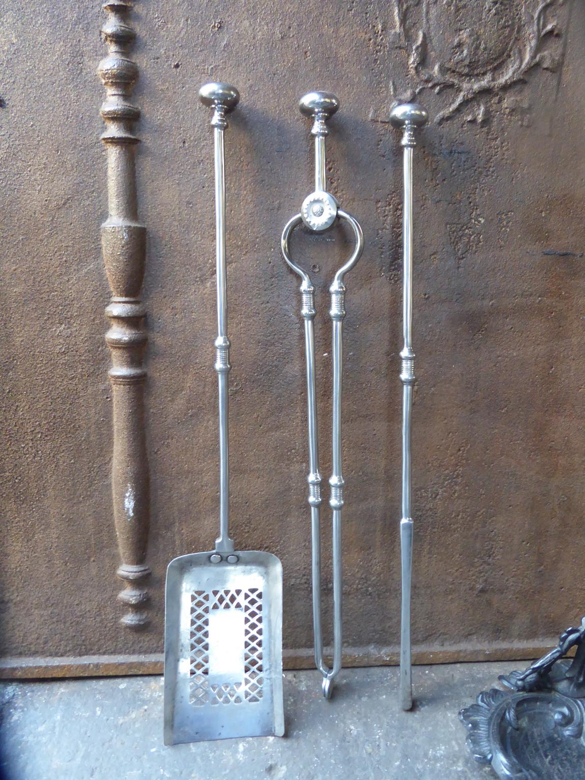 Antique English Fireplace Tools, Victorian Companion Set, 19th Century 1