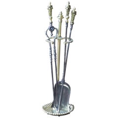 Antique English Fireplace Tools:: Victorian Companion Set:: 19th Century Antique English Fireplace Tools:: Victorian Companion Set:: 19th Century