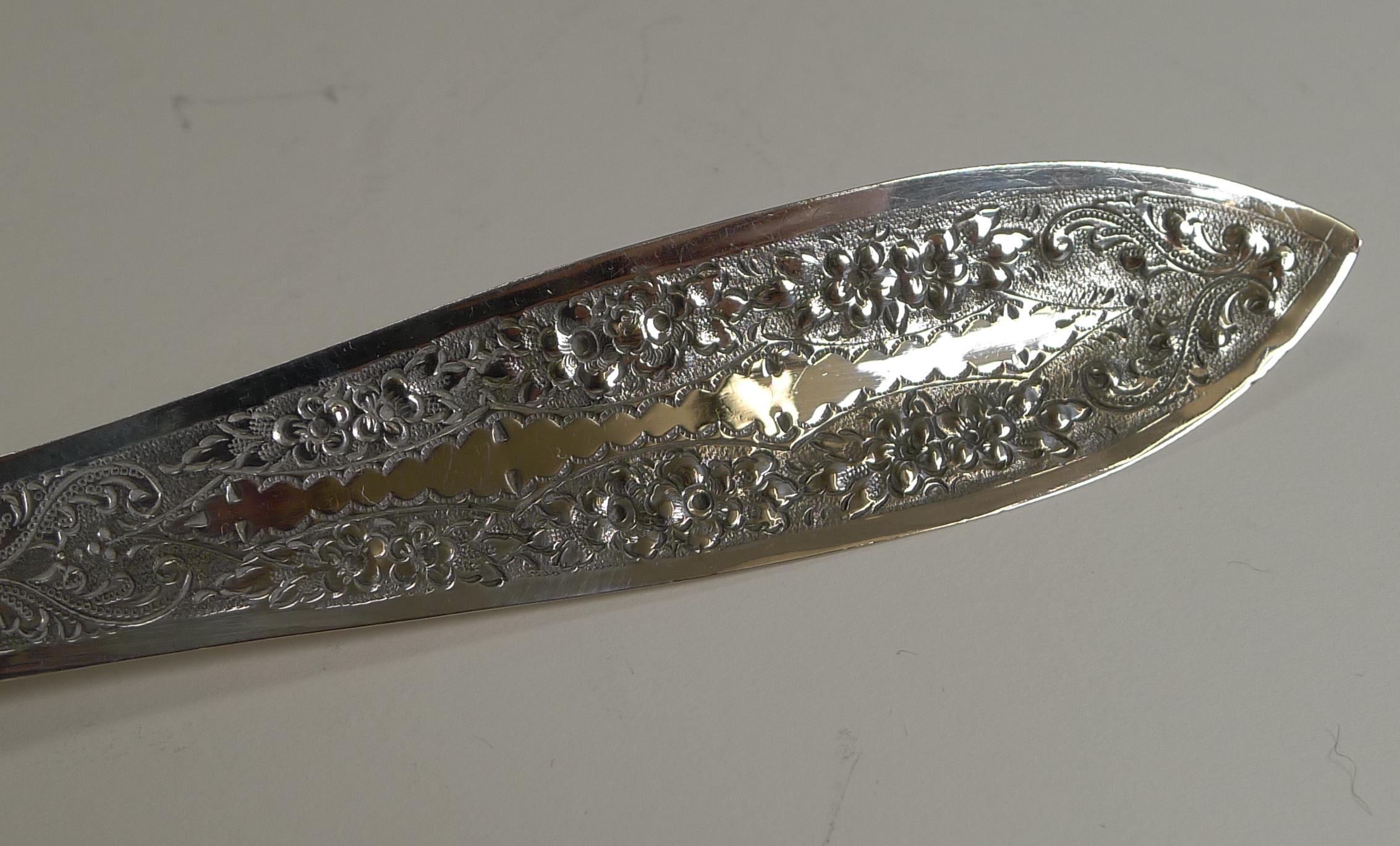 Early 20th Century Antique English Fish Knives and Forks Plus Servers c.1900 In Silver Plate