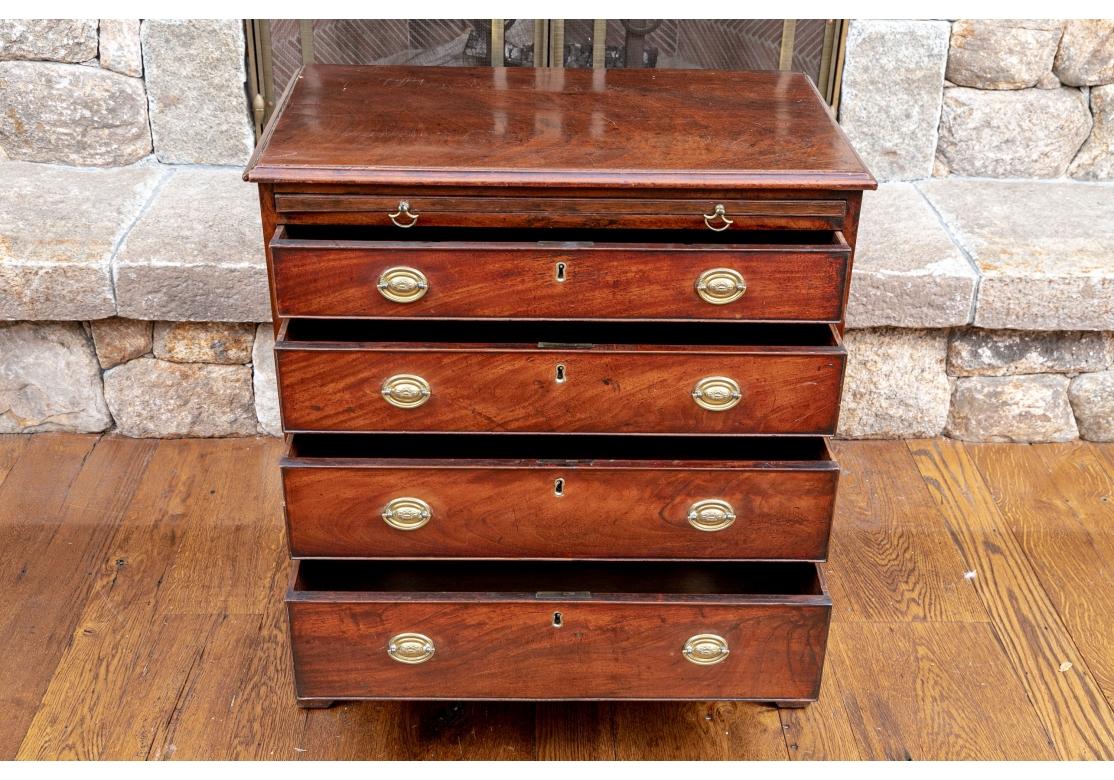 Antique English Flame Mahogany Chest Of Drawers for Restoration In Distressed Condition For Sale In Bridgeport, CT
