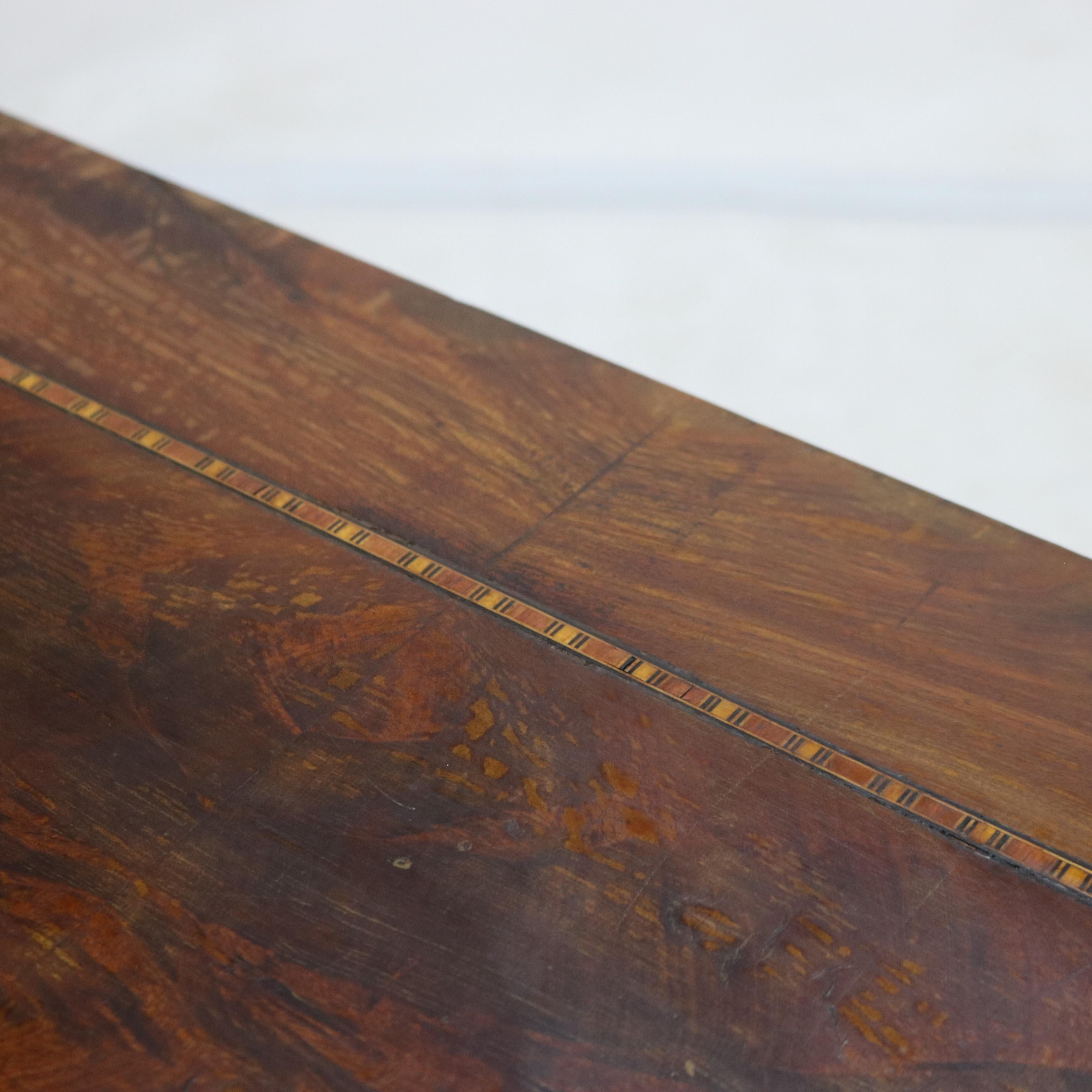 Antique English Flame Mahogany Satinwood Inlaid 4-Drawer Dressers 18th-19thC 3
