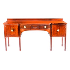 Antique English Flame Mahogany Sideboard by Cowtan & Sons, 19th Century