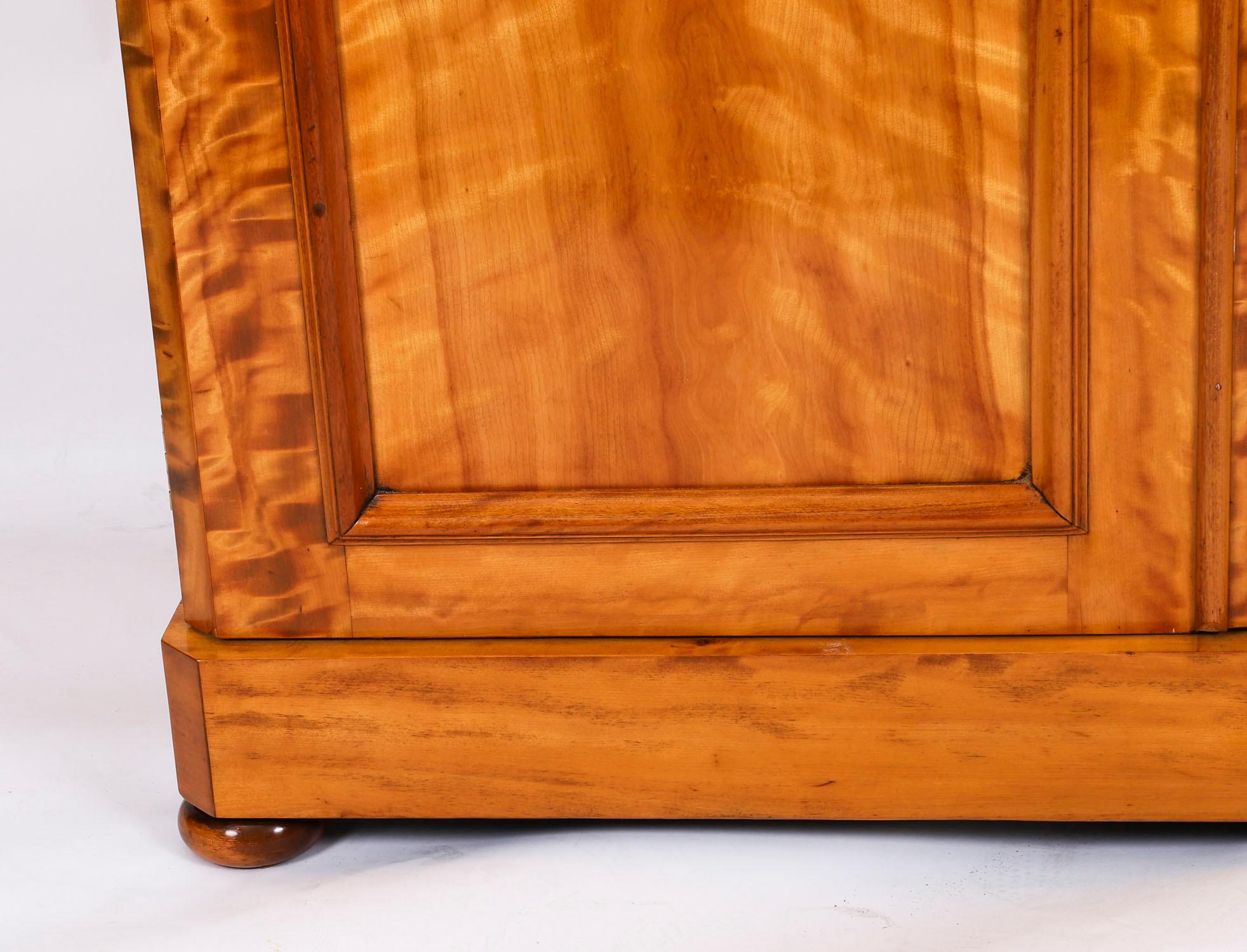 Armario antiguo inglés de dos puertas de madera satinada Siglo XIX en venta 2